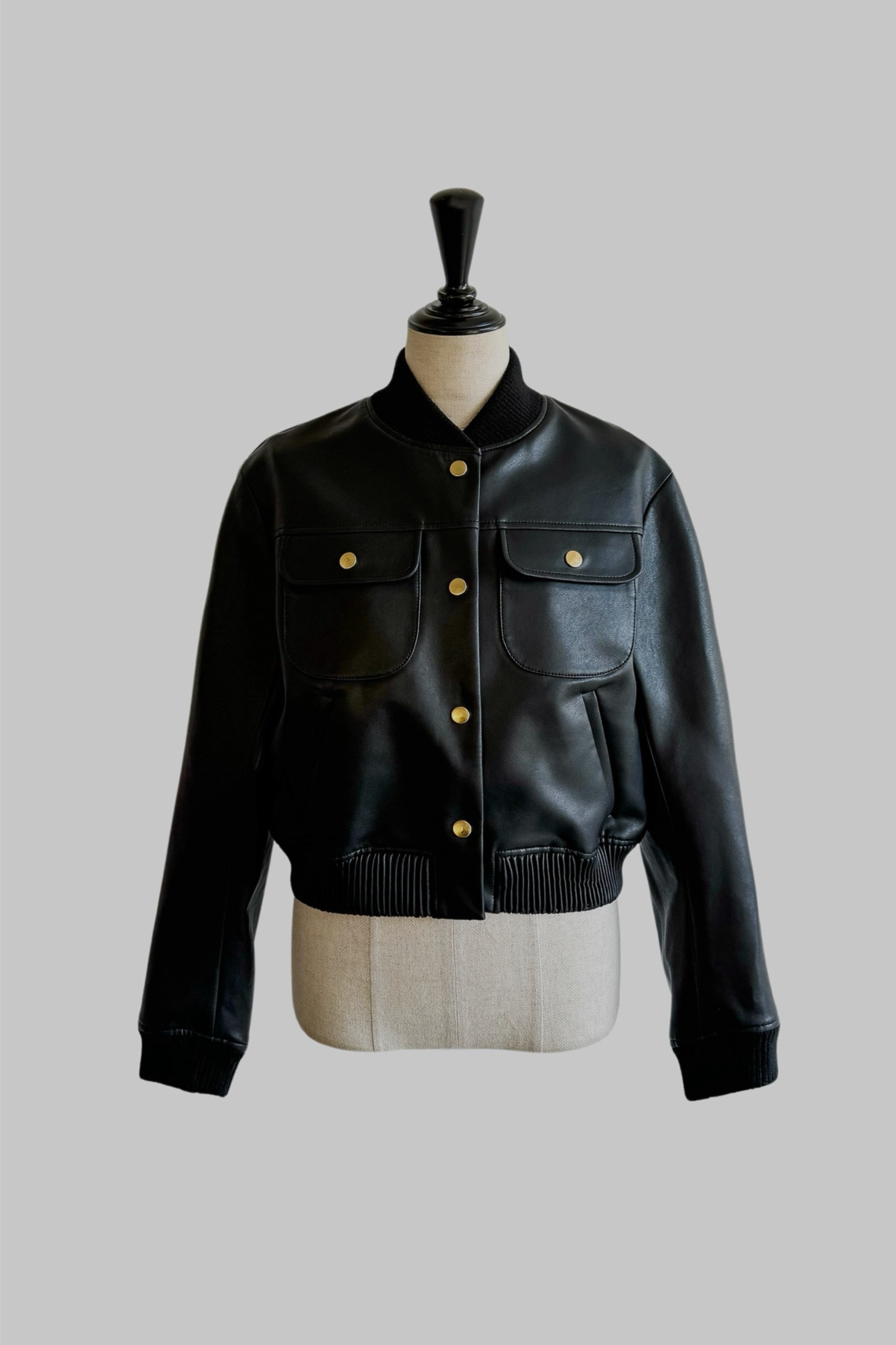 leather like bomber jacket – shéller / シェリエ leather like bomber jacket – shéller / シェリエ
