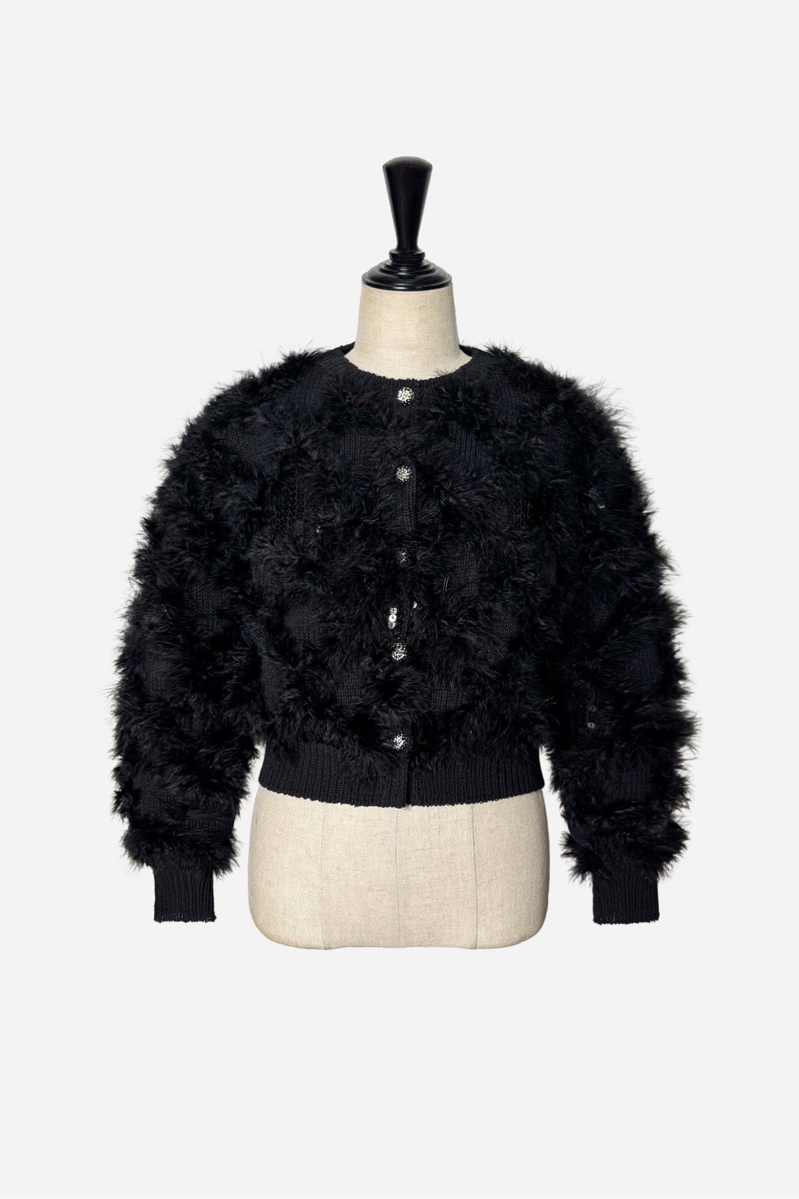 feather fur cardigan – shéller / シェリエ feather fur cardigan – shéller / シェリエ