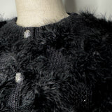 feather fur cardigan