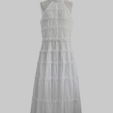 2way lace stripe long dress