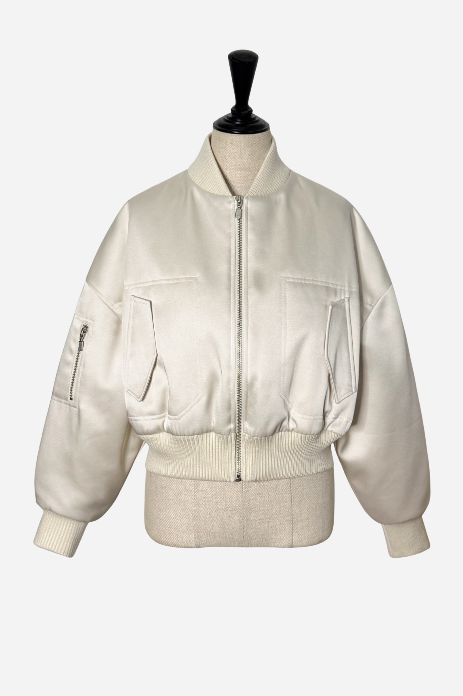 Lady Zip Satin Blouson – shéller / シェリエ