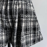 pantalon court à carreaux brillants 