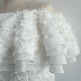 3D flower ruffle tops