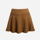 pleated knit mini skirt