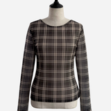 Sheer Check Long Sleeve Top