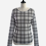 Sheer Check Long Sleeve Top