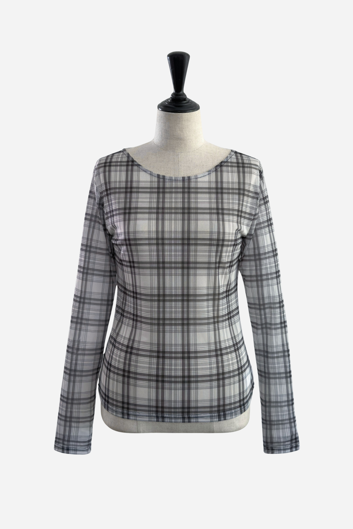 Sheer Check Long Sleeve Top – shéller / シェリエ