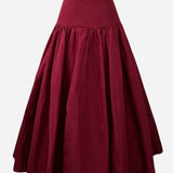 jupe longue évasée en taffetas