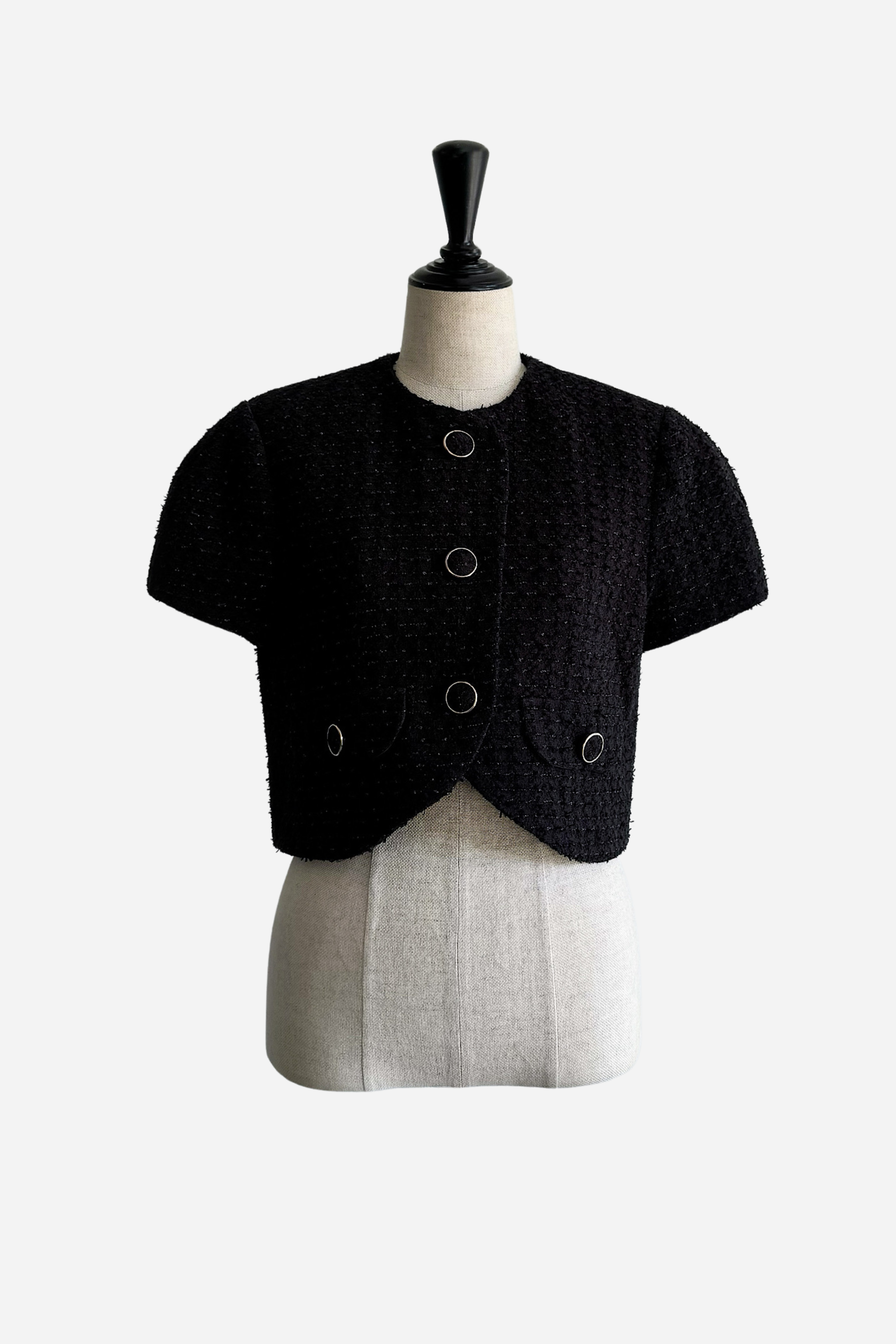 sheller LOOP tweed jacket short coat shéller TWEED – shéller sheller LOOP tweed jacket short coat shéller TWEED – shéller