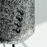 herringbone over size jacket coat