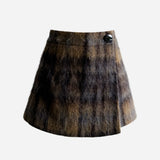 Mohair check wrap culottes