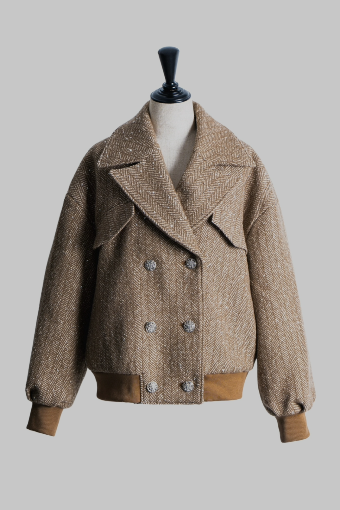 sheller シェリエ レザースリーブ ウールブルゾン ジャケット スタジャン sheller シェリエ レザースリーブブルゾン レザー ジャケット