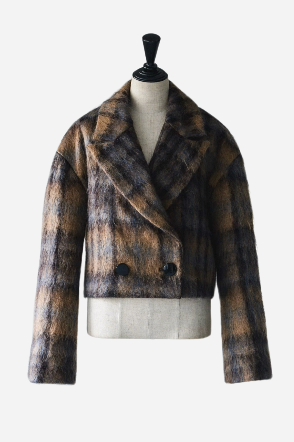 Mohair check short coat – shéller / シェリエ Mohair check short coat – shéller / シェリエ