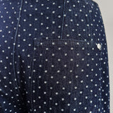 Dot jacquard denim pants