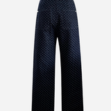 Dot jacquard denim pants