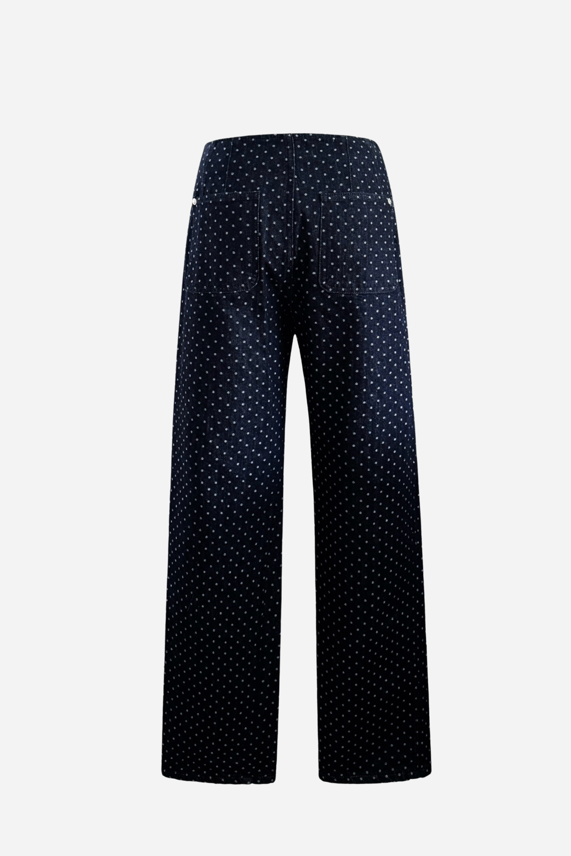 Dot jacquard denim pants – shéller / シェリエ Dot jacquard denim pants – shéller / シェリエ