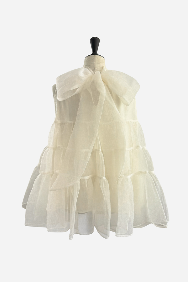 Back Ribbon Organdy Tops