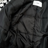 leather combination tweed blouson