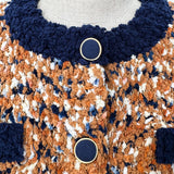cardigan en tricot tweed bicolore