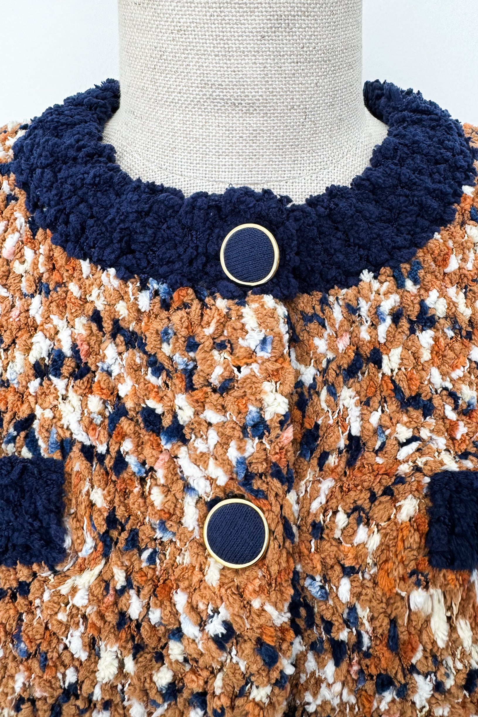 bicolor tweed knit cardigan – shéller / シェリエ bicolor tweed knit cardigan – shéller / シェリエ