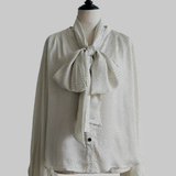Dot Volume Bowtie Blouse