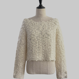 bijou button bubble cropped knit