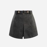 Suede Front-Belt Culottes