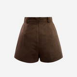 Suede Front-Belt Culottes