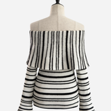 Bow Wrap Off Shoulder Knit