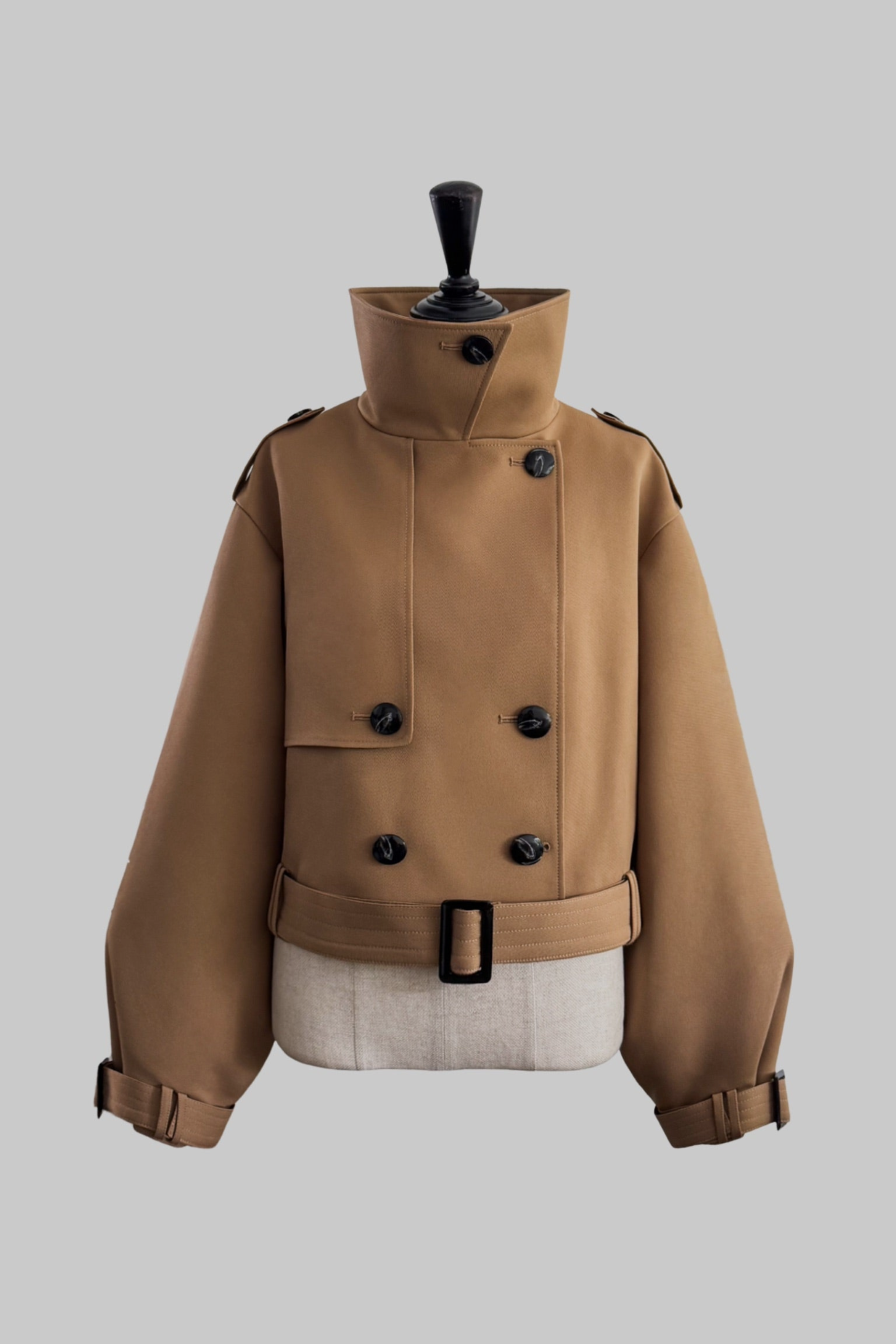 シェリエ sheller 2WAYショートトレンチコート ベージュ 2way short trench coat – shéller / シェリエ
