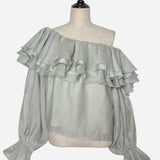 2way ruffle flill blouse