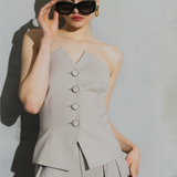 bustier love à boutons recouverts