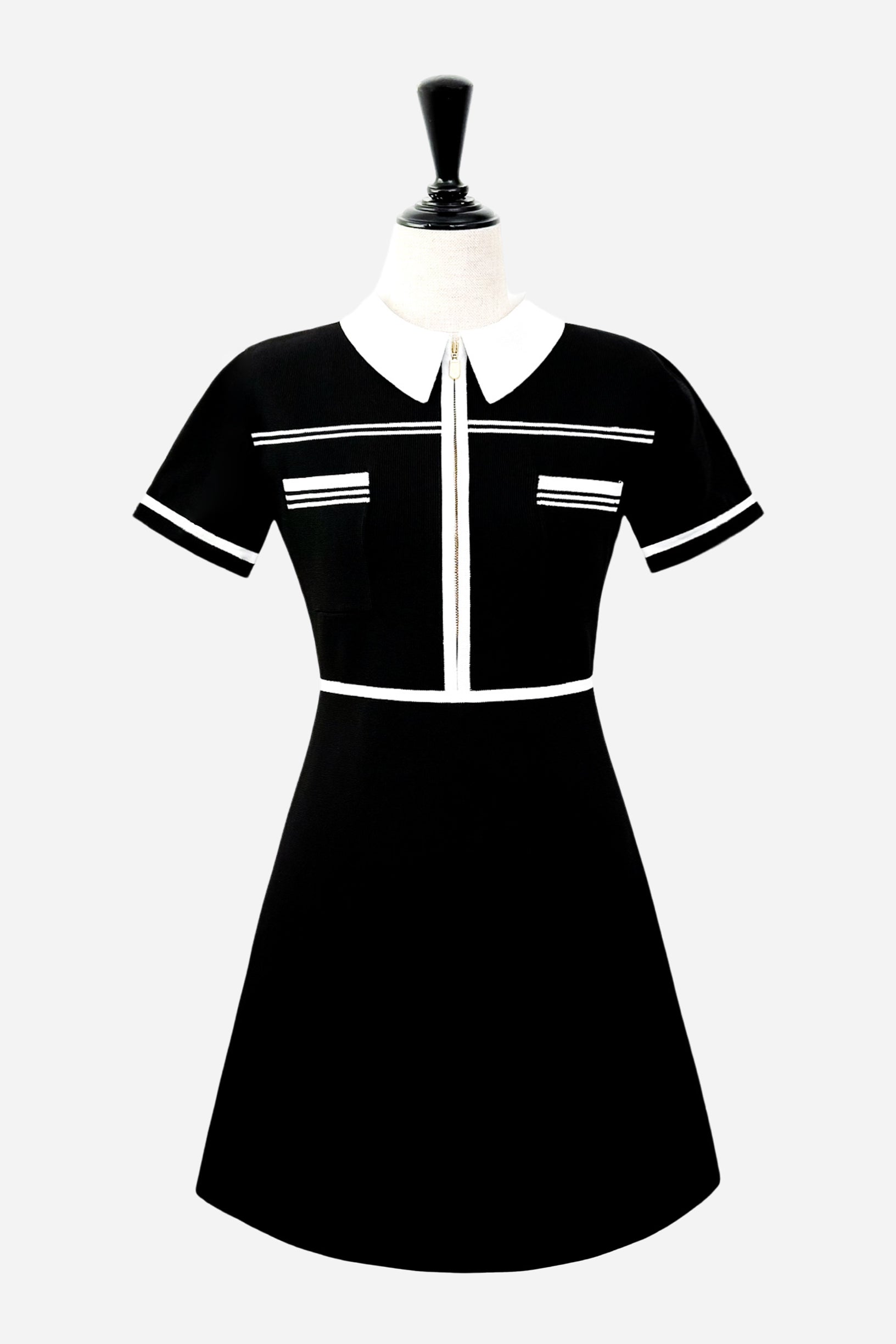 zip bicolor knit dress – shéller / シェリエ zip bicolor knit dress – shéller / シェリエ