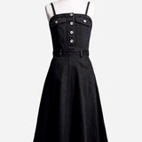 robe midi en jean avec fermeture éclair au dos