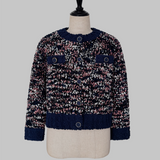 cardigan en tricot tweed bicolore