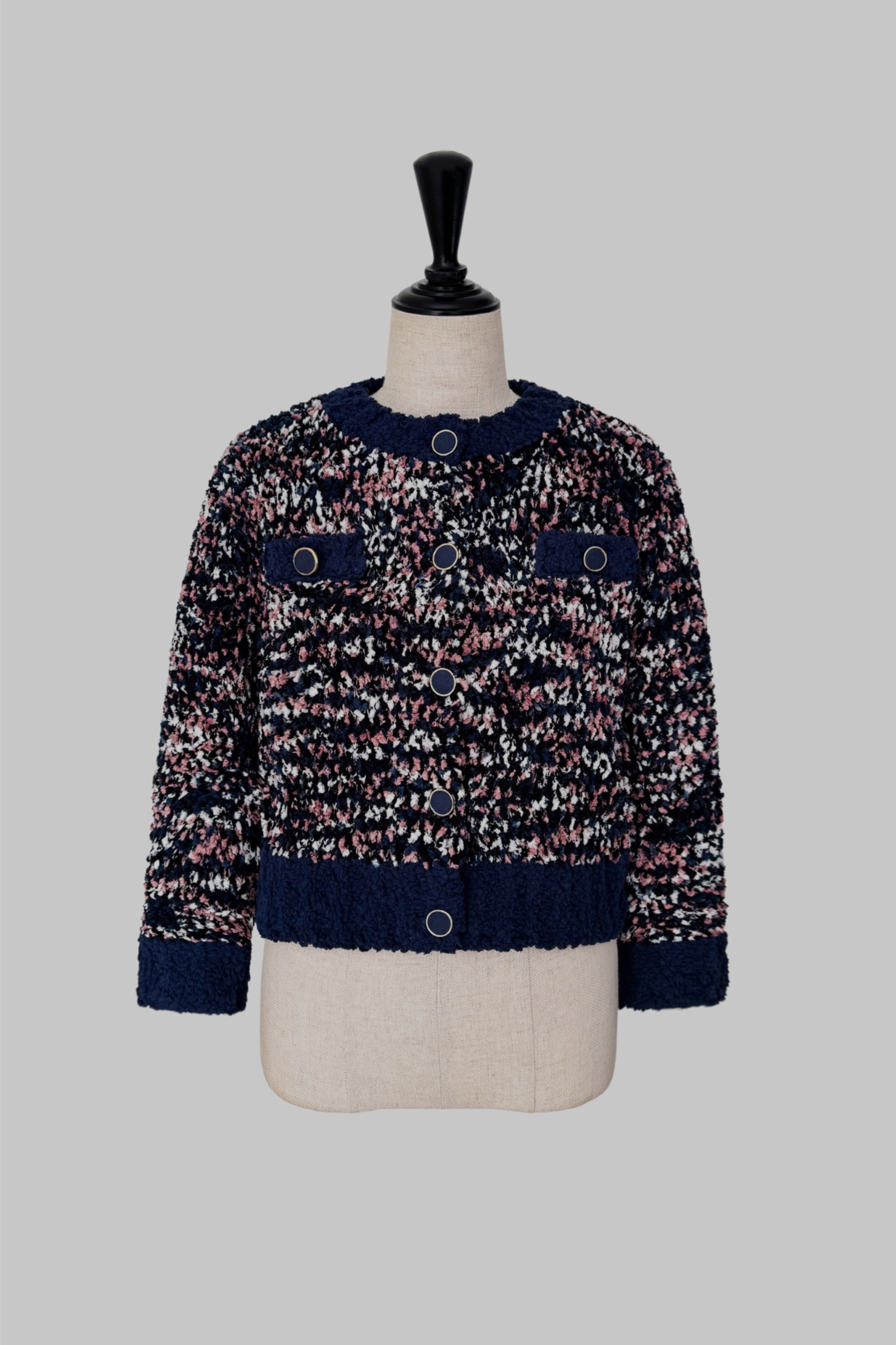 bicolor tweed knit cardigan – shéller / シェリエ bicolor tweed knit cardigan – shéller / シェリエ