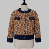 cardigan en tricot tweed bicolore