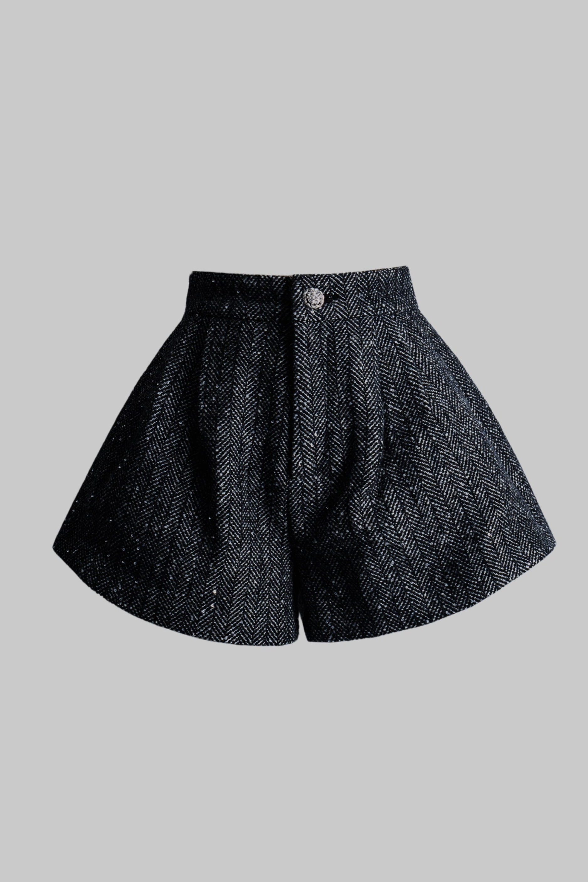 brillant herringbone hem short pants – shéller / シェリエ brillant herringbone hem short pants – shéller / シェリエ