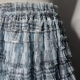 Check Pleats Ruffle Skirt