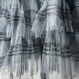 Check Pleats Ruffle Skirt