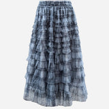 【5月下旬】Check Pleats Ruffle Skirt