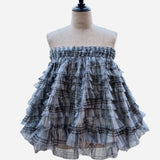 【5月下旬】Check Pleats Ruffle Tops