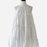 holder neck tiered mini dress