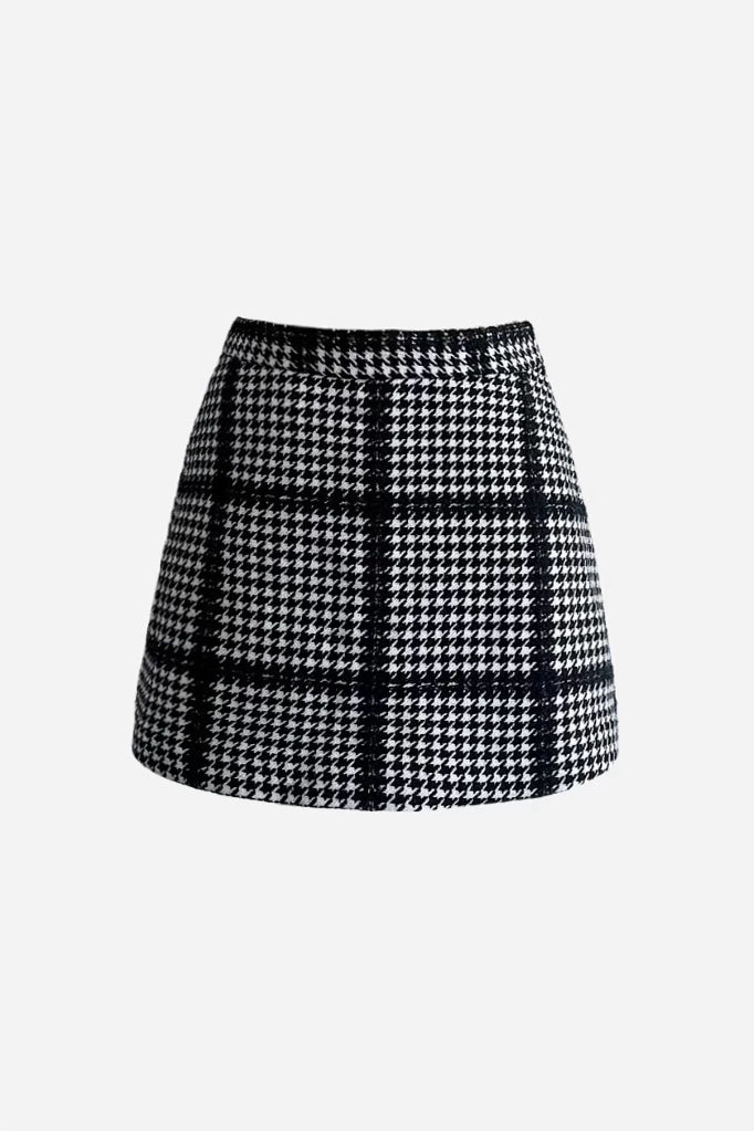 big check tweed culottes
