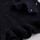 tricot à volants et paillettes