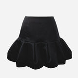 jupe en satin à pétales
