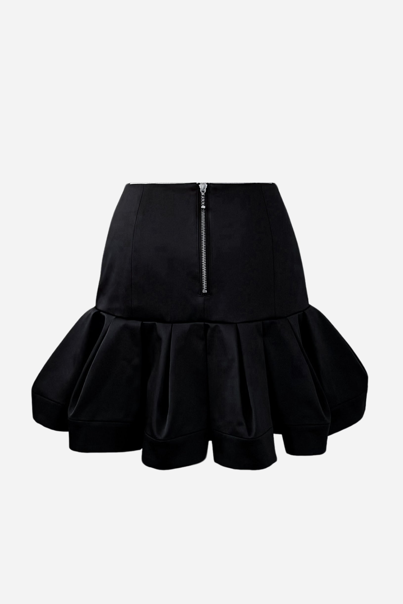 sheller ナイロンzipミニスカート shellerシェリエzipper knit flared mini skirt