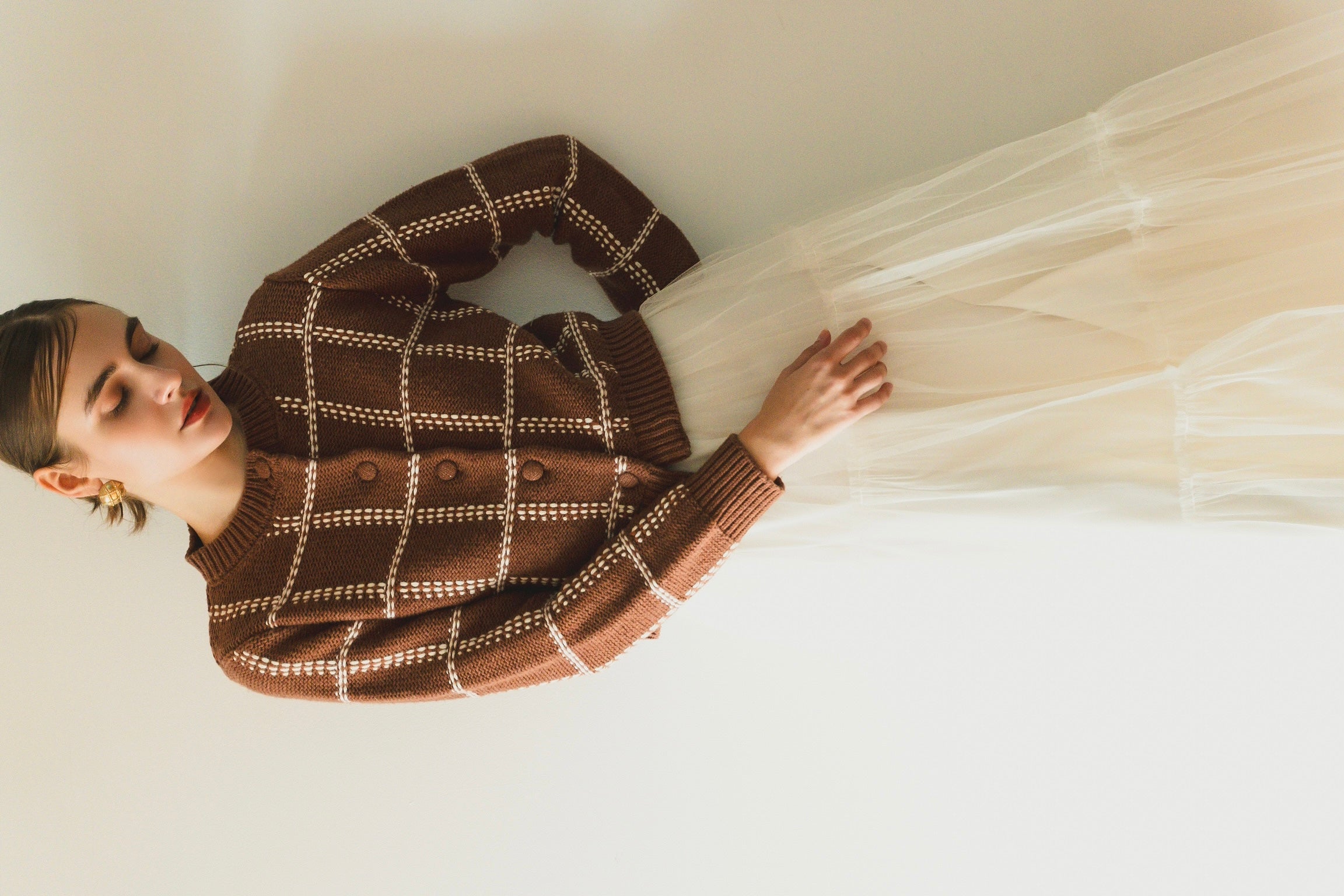 シェリエ sheller angora check tweed skort angora check tweed skort – shéller / シェリエ