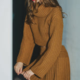 pleated knit mini skirt