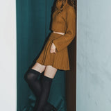 pleated knit mini skirt